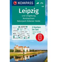 Wanderkarten Deutschland KOMPASS Wanderkarte Leipzig und Umgebung, Nordsachsen, Naturpark Dübener Heide Kompass-Karten GmbH