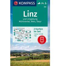 Hiking Maps Upper Austria Kompass-Kartenset 202, Linz und Umgebung, Mühlviertel, Wels, Steyr 1:50.000 Kompass-Karten GmbH