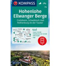 Wanderkarten Deutschland KOMPASS Wanderkarte Hohenlohe, Ellwanger Berge, Crailsheim, Schwäbisch Hall, Rothenburg ob der Tauber Kompass-Karten GmbH