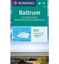 Hiking Maps Germany KOMPASS Wanderkarte 730 Baltrum im Nationalpark Niedersächsisches Wattenmeer 1:10000 Kompass-Karten GmbH
