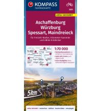 KOMPASS Fahrradkarte 3351 Aschaffenburg, Würzburg, Spessart, Maindreieck 1:70.000 Kompass-Karten GmbH