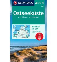 Hiking Maps Germany Kompass-Kartenset 739, Ostseeküste von Wismar bis Usedom 1:50.000 Kompass-Karten GmbH