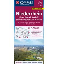 KOMPASS Fahrradkarte 3323 Niederrhein Kleve,Wesel,Krefeld,Mönchengladbach,Viersen, 1:70000 Kompass-Karten GmbH