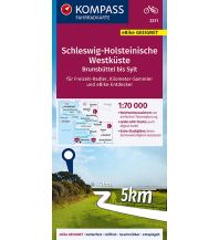 Cycling Maps KOMPASS Fahrradkarte 3311 Schleswig-Holsteinische Westküste, Brunsbüttel bis Sylt 1:70.000 Kompass-Karten GmbH