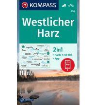 Wanderkarten Deutschland Kompass-Karte 451, Westlicher Harz 1:50.000 Kompass-Karten GmbH