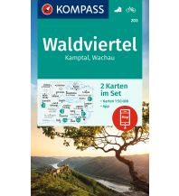 Wanderkarten Niederösterreich Kompass-Kartenset 203, Waldviertel, Kamptal, Wachau 1:50.000 Kompass-Karten GmbH