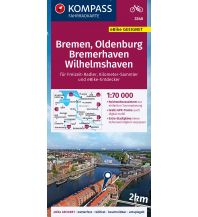 Cycling Maps KOMPASS Fahrradkarte 3340 Bremen, Oldenburg, Bremerhaven, Wilhelmshaven 1:70.000 Kompass-Karten GmbH