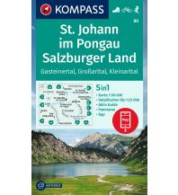 Hiking Maps Salzburg KOMPASS Wanderkarte 80 St. Johann im Pongau, Salzburger Land 1:50000 Kompass-Karten GmbH