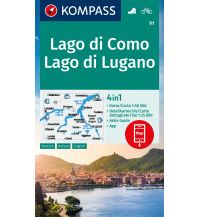 Wanderkarten Schweiz & FL Kompass-Karte 91, Lago di Como, Lago di Lugano 1:50.000 Kompass-Karten GmbH
