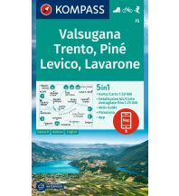 Wanderkarten Italien Kompass-Karte 75, Valsugana, Trento/Trient, Piné, Levico, Lavarone 1:50.000 Kompass-Karten GmbH