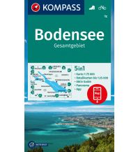 Wanderkarten Nordostschweiz Kompass-Karte 1c, Bodensee Gesamtgebiet 1:75.000 Kompass-Karten GmbH