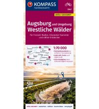 Radkarten KOMPASS Fahrradkarte 3347 Augsburg und Umgebung, Westliche Wälder 1:70.000 Kompass-Karten GmbH