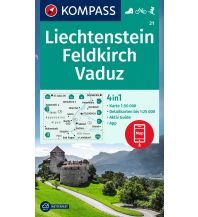 Hiking Maps Vorarlberg Kompass-Karte 21, Liechstenstein, Feldkirch, Vaduz 1:50.000 Kompass-Karten GmbH