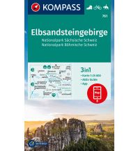 Wanderkarten Deutschland KOMPASS Wanderkarte 761 Elbsandsteingebirge, Nationalpark Sächsische Schweiz, Nationalpark Böhmische Schweiz 1:25000 Kompass-Karten GmbH
