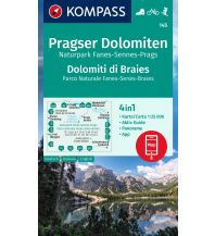 Hiking Maps South Tyrol + Dolomites Kompass-Karte 145, Pragser Dolomiten, Naturpark Fanes-Sennes-Prags 1:25.000 Kompass-Karten GmbH