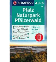 Wanderkarten Deutschland Kompass-Kartenset 826, Pfalz, Naturpark Pfälzerwald 1:50.000 Kompass-Karten GmbH