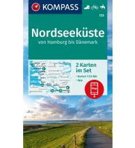Hiking Maps Germany Kompass-Kartenset 723, Nordseeküste von Hamburg bis Dänemark 1:50.000 Kompass-Karten GmbH