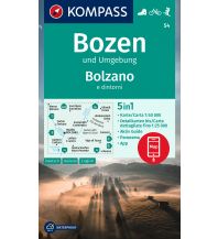 Wanderkarten Südtirol & Dolomiten Kompass-Karte 54, Bozen und Umgebung/Bolzano e dintorni 1:50.000 Kompass-Karten GmbH