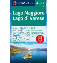 Wanderkarten Schweiz & FL Kompass-Karte 90, Lago Maggiore, Lago di Varese 1:50.000 Kompass-Karten GmbH