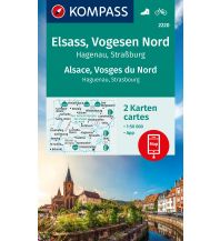 Hiking Maps France Kompass-Kartenset 2220, Elsass/Alsace, Vogesen Nord/Vosges du Nord 1:50.000 Kompass-Karten GmbH