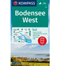 Wanderkarten Nordostschweiz Kompass-Karte 1a, Bodensee West 1:50.000 Kompass-Karten GmbH