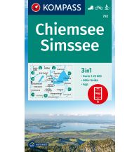 Wanderkarten Bayern Kompass-Karte 792, Chiemsee, Simssee 1:25.000 Kompass-Karten GmbH