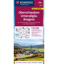 Cycling Maps KOMPASS Fahrradkarte 3345 Oberschwaben, Unterallgäu, Bregenz 1:70.000 Kompass-Karten GmbH