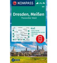Wanderkarten Sachsen Kompass-Karte 809, Dresden, Meißen, Tharandter Wald 1:50.000 Kompass-Karten GmbH