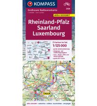 Cycling Maps KOMPASS Großraum-Radtourenkarte 3709 Rheinland-Pfalz, Saarland, Luxembourg 1:125.000 Kompass-Karten GmbH