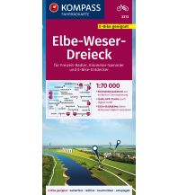 Radkarten Kompass-Fahrradkarte 3313, Elbe-Weser-Dreieck 1:70.000 Kompass-Karten GmbH