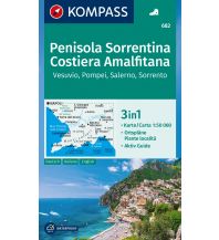 Wanderkarten Apennin Kompass-Karte 682, Penisola Sorrentina, Costiera Amalfitana 1:50.000 Kompass-Karten GmbH