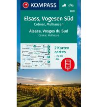 Wanderkarten Schweiz & FL Kompass-Kartenset 2222, Elsass, Vogesen Süd/Alsace, Vosges du Sud 1:50.000 Kompass-Karten GmbH