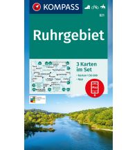 Wanderkarten Deutschland Kompass-Kartenset 821, Ruhrgebiet 1:50.000 Kompass-Karten GmbH