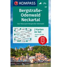 Wanderkarten Bayern Kompass-Kartenset 827, Bergstraße-Odenwald, Neckartal 1:50.000 Kompass-Karten GmbH