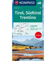 Straßenkarten KOMPASS Autokarte Tirol, Südtirol, Trentino/Tirolo, Alto Adige, Trentino 1:250.000 Kompass-Karten GmbH