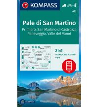 Hiking Maps Italy Kompass-Karte 653, Pale di San Martino, Primiero, San Martino di Castrozza 1:25.000 Kompass-Karten GmbH