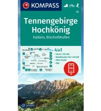 Wanderkarten Salzkammergut Kompass-Karte 15, Tennengebirge, Hochkönig 1:50.000 Kompass-Karten GmbH