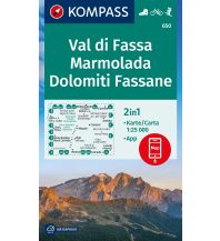 Wanderkarten Südtirol & Dolomiten Kompass-Karte 650, Val di Fassa / Fassatal, Marmolada, Dolomiti Fassane 1:25.000 Kompass-Karten GmbH