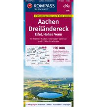 Radkarten KOMPASS Fahrradkarte 3324 Aachen, Dreiländereck, Eifel, Hohes Venn mit Knotenpunkten 1:70.000 Kompass-Karten GmbH