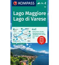 Wanderkarten Schweiz & FL Kompass-Karte 90, Lago Maggiore, Lago di Varese 1:50.000 Kompass-Karten GmbH