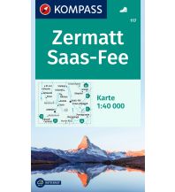 Wanderkarten Schweiz & FL Kompass-Karte 117, Zermatt, Saas-Fee 1:40.000 Kompass-Karten GmbH