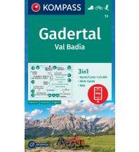 Hiking Maps South Tyrol + Dolomites Kompass-Karte 51, Gadertal/Val Badia 1:25.000 Kompass-Karten GmbH