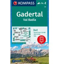 Wanderkarten Südtirol & Dolomiten Kompass-Karte 51, Gadertal/Val Badia 1:25.000 Kompass-Karten GmbH