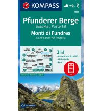 Hiking Maps South Tyrol + Dolomites Kompass-Karte 081, Pfunderer Berge/Monti di Fundres 1:25.000 Kompass-Karten GmbH