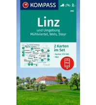 Wanderkarten Wien Kompass-Kartenset 202, Linz und Umgebung, Mühlviertel, Wels, Steyr 1:50.000 Kompass-Karten GmbH