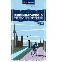 Cycling Maps KOMPASS Fahrrad-Tourenkarte Rheinradweg 3, von Köln nach Rotterdam 1:50.000 Kompass-Karten GmbH