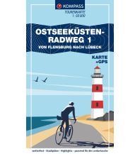 Radkarten KOMPASS Fahrrad-Tourenkarte Ostseeküstenradweg 1, von Flensburg nach Lübeck 1:50.000 Kompass-Karten GmbH