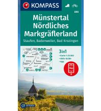 Wanderkarten Deutschland KOMPASS Wanderkarte 890 Münstertal, Nördliches Markgräflerland, Staufen, Badenweiler, Bad Krozingen 1:25.000 Kompass-Karten GmbH