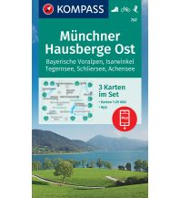 KOMPASS Wanderkarten-Set 797 Münchner Hausberge Ost, Bayerische Voralpen, Isarwinkel, Tegernsee, Schliersee, Achensee (3 Karten) 1:25.000 Kompass-Karten GmbH