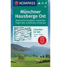 KOMPASS Wanderkarten-Set 797 Münchner Hausberge Ost, Bayerische Voralpen, Isarwinkel, Tegernsee, Schliersee, Achensee (3 Karten) 1:25.000 Kompass-Karten GmbH